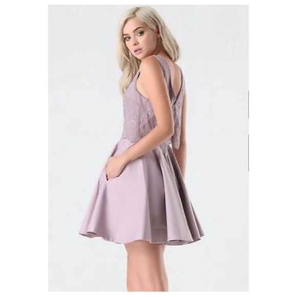 🌸bebe🌸 Bead & Sequin Flared Dress - Picture 2 of 7